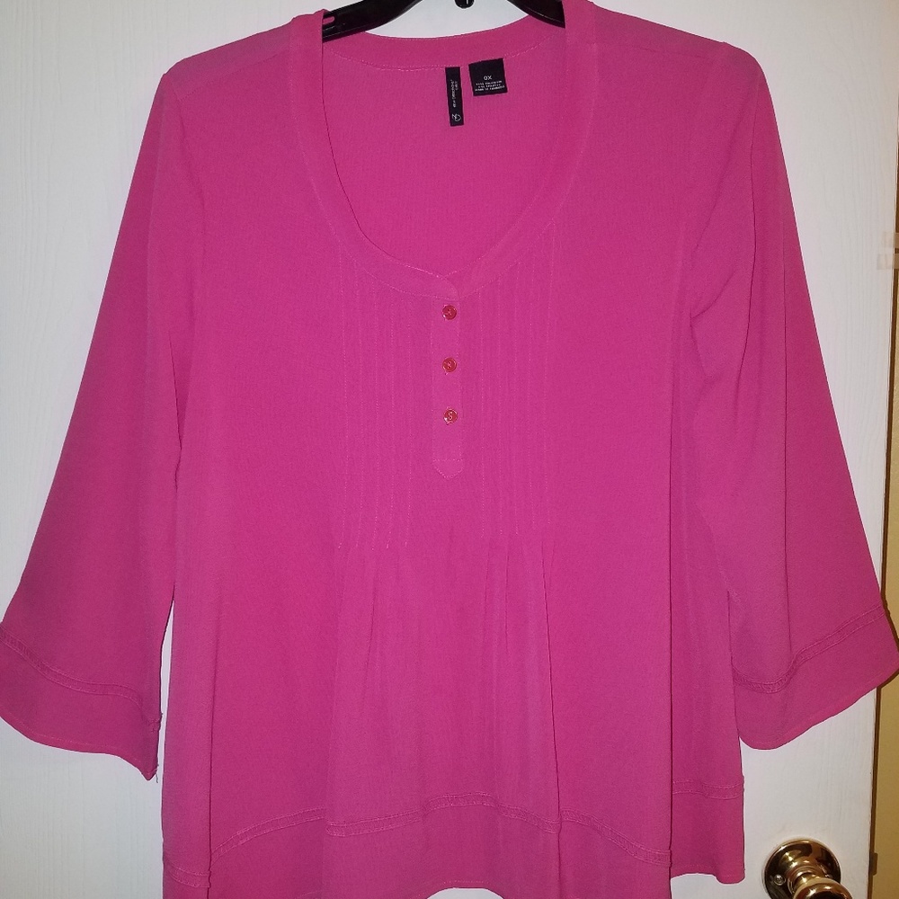 Fuschia 3/4 length blouse